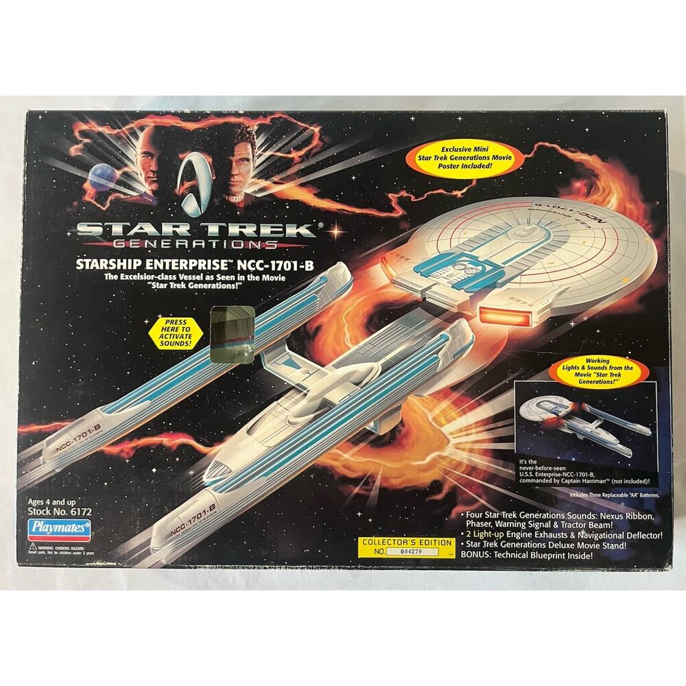 Rare Vintage Playmates Star Trek Generations 6172 Starship Enterprise NCC-1701-B